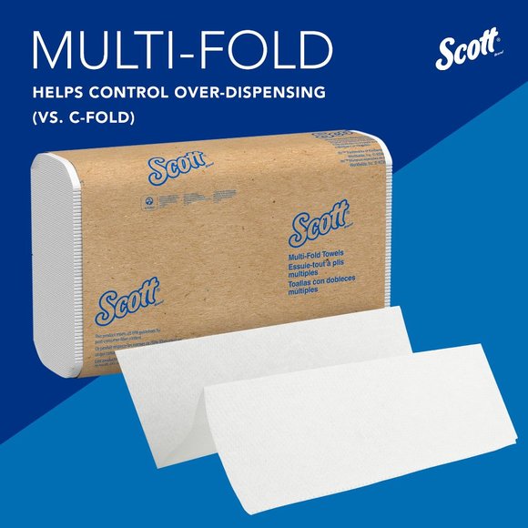 Scott Essential Multi-Fold Towels, 9.2 x 9.4, 250/Pk, 16 Pk/CT - Picture 9 of 12
